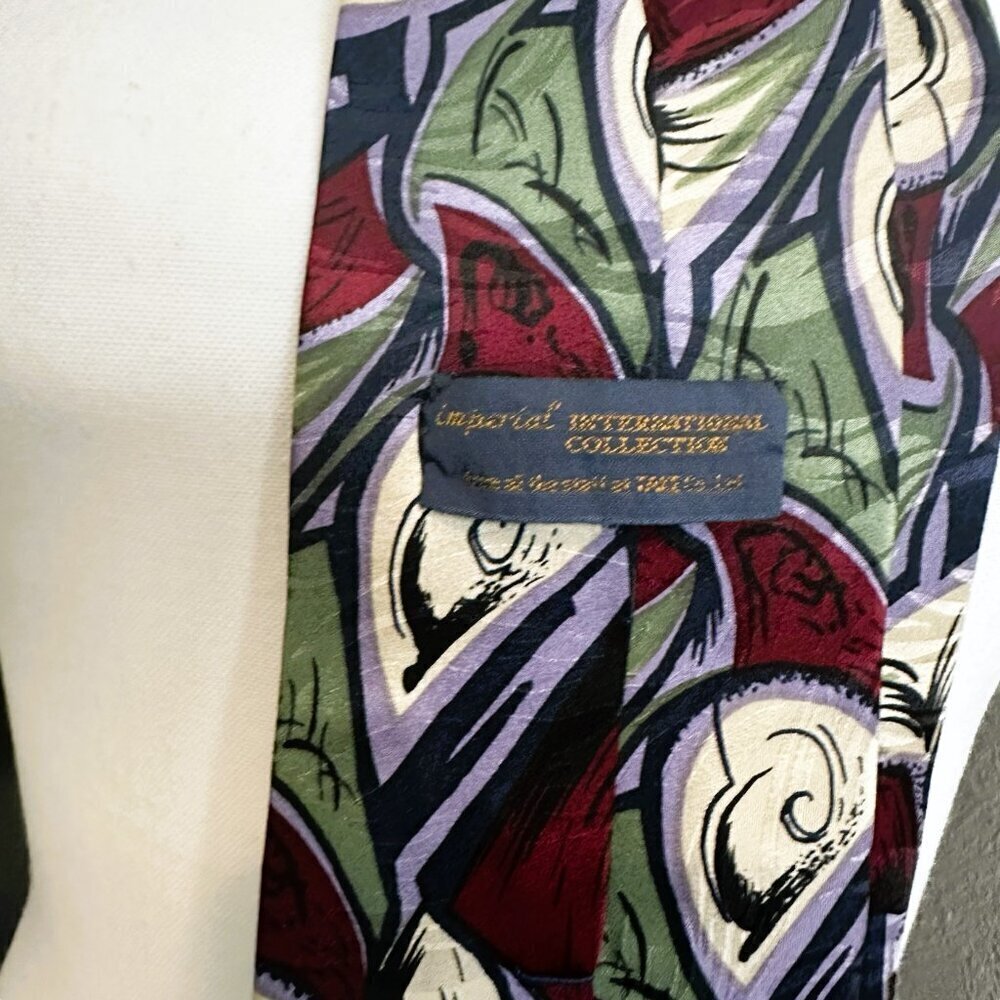 Men's Imperial 100% Silk Multicolored Tie From The International Collection - Picture 3 of 5
